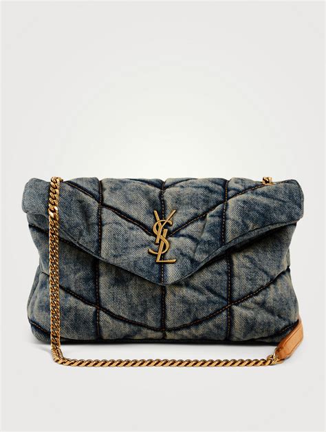 ysl mini bag puffy|YSL denim puffer bag.